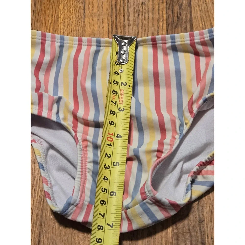 Rise Little Earthling Baby  6-12M Multi Color Stripe Recycled Swim Bottoms